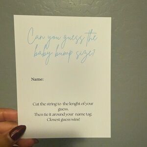 Baby Shower Game Card